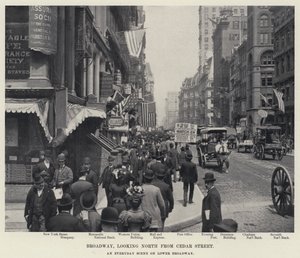 برودواي ، تطل على الشمال من شارع سيدار (صورة b / w) بواسطة مصور أمريكي