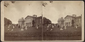 أمام القصر والحديقة ، مجتمع أونيدا ، ولاية نيويورك ، c.1870 بواسطة مصور أمريكي