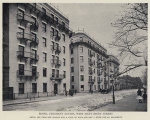 منازل نموذجية ، شارع West Sixty-Ninth (b / w photo) بواسطة مصور أمريكي