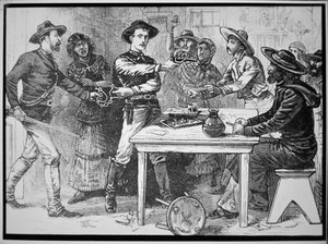 Texas Rangers arresting a Mexican outlaw, c.1880 (engraving) بواسطة مصور أمريكي
