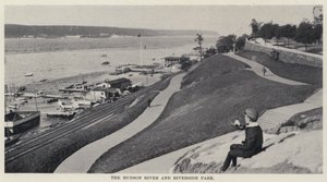 The Hudson River and Riverside Park (b/w photo) بواسطة مصور أمريكي