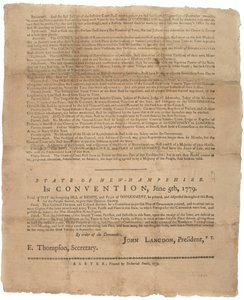 إعلان الحقوق ، ودعوة للحكومة لدولة نيو هامبشاير ، 1779 بواسطة المدرسة الأمريكية