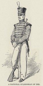 حارس وطني عام 1825 (ليثو) بواسطة المدرسة الأمريكية