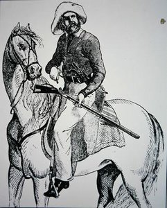 تكساس رينجر ، حوالي عام 1845 (نقش) بواسطة المدرسة الأمريكية