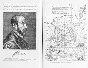 Abraham Ortel Oretelius (1527-98) وخريطة العالم لعام 1569 ، توضيح من "السرد والتاريخ النقدي لأمريكا" ، الحانة. عام 1886