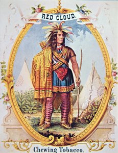 إعلان عن "Red Cloud Tobacco" بواسطة المدرسة الأمريكية