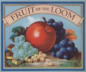 Advertisement for Fruit of the Loom clothing (colour litho) بواسطة المدرسة الأمريكية