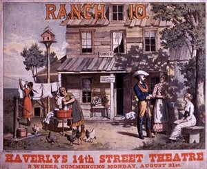 إعلان عن 'Ranch 10' في مسرح 14th Street Theatre في Haverly (اللون الليثو) بواسطة المدرسة الأمريكية