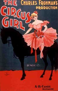 إعلان عن فيلم The Circus Girl من إنتاج تشارلز فروهمان (1860-1915) (لون ليثو) بواسطة المدرسة الأمريكية