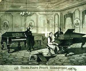 إعلان عن The Weber Piano Forte ، نيويورك (ليتو) بواسطة المدرسة الأمريكية