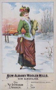 إعلان عن تنورة ماكينتوش ، من New Albany Woolen Mills ، إنديانا ، الولايات المتحدة الأمريكية (كروموليثو) بواسطة المدرسة الأمريكية