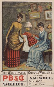 Advertisement for woollen skirts (colour litho) بواسطة المدرسة الأمريكية
