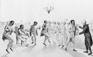 الأمريكيون الأفارقة في كرة مع الحاكم جون هانكوك (1737-1793) من The Echo ، مع قصائد أخرى كتبها ريتشارد Alsop (1761-1815) 1807 بواسطة المدرسة الأمريكية