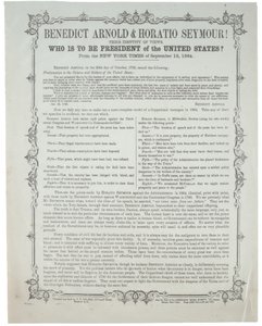 بنديكت أرنولد وهوراتيو سيمور! من سيكون رئيسًا؟ ، ج .19 سبتمبر 1864 بواسطة المدرسة الأمريكية