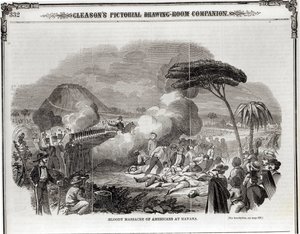 مذبحة دموية للأمريكيين في هافانا ، سبتمبر 1851 ، من "رفيق غرفة الرسم التصويرية لجليسون" بواسطة المدرسة الأمريكية