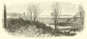 الجسر على السكك الحديدية العسكرية ، مارس 1865 بواسطة المدرسة الأمريكية