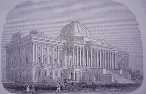 Capitol Building, Washington DC, USA, c.1848 (engraving) بواسطة المدرسة الأمريكية