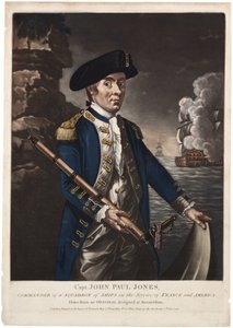 النقيب جون بول جونز ، قائد سرب من السفن في خدمة فرنسا وأمريكا ، 1780 (ميزان يدوي ملون) بواسطة المدرسة الأمريكية