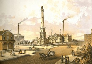 Chicago Water Works ، من Chicago Illustrated ، مع أوصاف أدبية كتبها James W. Sheahan ، نشرتها Jevne & Almini ، شيكاغو ، 1866-67 بواسطة المدرسة الأمريكية