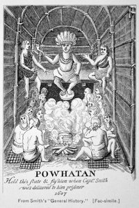 Chief Powhatan as he appeared in 1607, from Smith