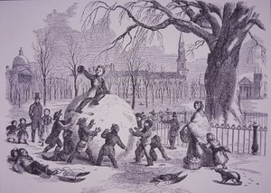 Christmas snowball, scene on Boston Common بواسطة المدرسة الأمريكية
