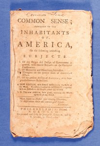 "الحس السليم: موجه لسكان أمريكا" ، طبعة جديدة من تأليف توماس باين (1737-1809) طبع في فيلادلفيا بواسطة المدرسة الأمريكية