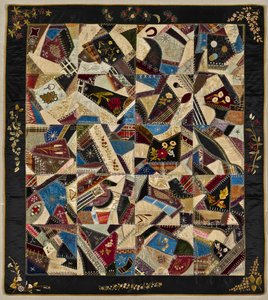 Crazy Quilt، c.1875-1900 (حرير ، بروكيد ومخمل) بواسطة المدرسة الأمريكية