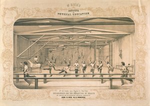 معهد د. ريتش للتربية الرياضية ، نقش وحانة. بواسطة Wm. إنديكوت وشركاه ، نيويورك ، 1850 بواسطة المدرسة الأمريكية