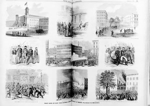 مشروع أعمال الشغب في نيويورك ، مشاهد مثيرة في عهد الإرهاب ، 1863 بواسطة المدرسة الأمريكية