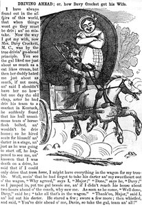 القيادة إلى الأمام ، أو كيف حصل ديفي كروكت على زوجته ، من تقويم Crocketts لعام 1856 ، المنشور ، نيويورك ، 1855 بواسطة المدرسة الأمريكية