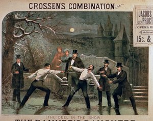 مبارزة في الثلج ، ملصق لابنة المصرفيين ، بطولة Crossens Combination في Jacobs & Procter Opera House