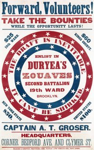 التجنيد في Duryeas Zouaves ، الكتيبة الثانية ، الجناح التاسع عشر ، بروكلين ، c.1861