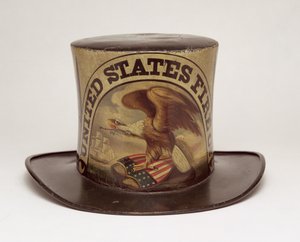 قبعة عرض Firemans التي رسمها ديفيد Bustill Bowser ، c.1850 (جلد) بواسطة المدرسة الأمريكية