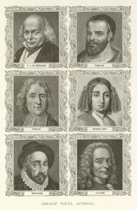 الشعراء الفرنسيون ، المؤلفون ، PJ De Beranger ، Rabelais ، Fenelon ، George Sand ، Montaigne ، Voltaire بواسطة المدرسة الأمريكية