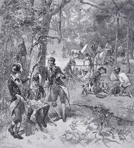 General Francis Marion in camp (litho) بواسطة المدرسة الأمريكية