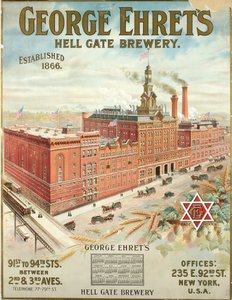 جورج Ehrets Hell Gate Brewery ، تأسس عام 1866 بواسطة المدرسة الأمريكية