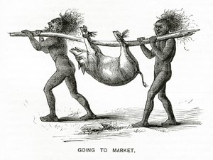 الذهاب إلى السوق ، رسم توضيحي من Appletons Journal ، 4 مايو 1872 بواسطة المدرسة الأمريكية