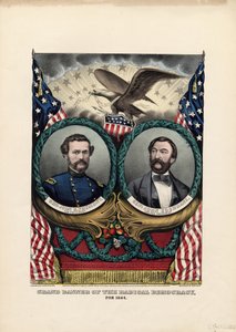 الراية الكبرى للديمقراطية الراديكالية ، عام 1864 ، حانة. بواسطة Currier & Ives ، 1864 بواسطة المدرسة الأمريكية