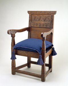 كرسي عظيم ، مقاطعة إسيكس ، ماساتشوستس ، 1640-85 (بلوط أبيض) بواسطة المدرسة الأمريكية
