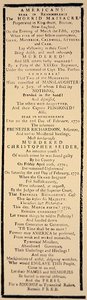 تعليق يدوي على تبرئة الكابتن بريستون وستة جنود بعد محاكمتهم في أكتوبر 1771 (ليتو) بواسطة المدرسة الأمريكية