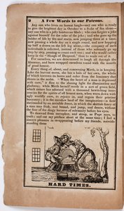 الأوقات الصعبة ، الصفحة 2 من التقويم الأمريكي الهزلي لعام 1838 بواسطة المدرسة الأمريكية