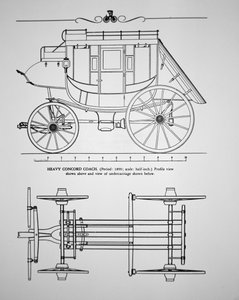 Heavy Concord Stagecoach of 1890 (engraving) بواسطة المدرسة الأمريكية