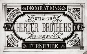 Herter Brothers، Decorations، Furniture، 877 & 879 Broadway، New York (litho [trade card]) بواسطة المدرسة الأمريكية