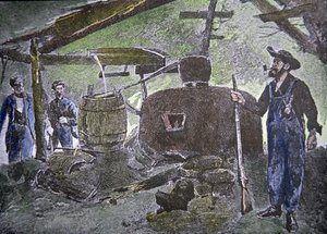 "Hill-Billy Moonshine Still" بواسطة المدرسة الأمريكية