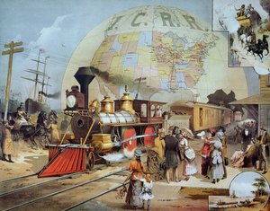 سكة حديد إلينوي المركزية ، حوالي 1886 (لون ليثو) بواسطة المدرسة الأمريكية