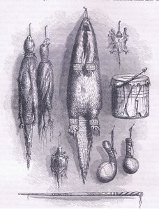 حقيبة الطب الهندي ، صافرة الغموض ، المعارك والطبل 1661 ، رسم توضيحي من حانة Cassell