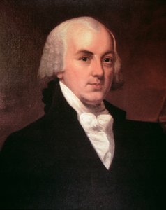 James Madison (1751-1836) (colour litho) بواسطة المدرسة الأمريكية