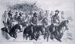 جون هانت مورغان (1825-64) غزاة (ليثو) بواسطة المدرسة الأمريكية