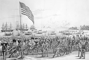 هبوط القوات في فيرا كروز ، المكسيك ، 9 مارس 1847 ، من "تاريخ مصور للمكسيك" بقلم جون فروست ، 1848 (انظر أيضًا 115221) بواسطة المدرسة الأمريكية