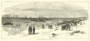هبوط القوات فوق حصن فيشر ، يناير 1865 بواسطة المدرسة الأمريكية